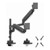 Brateck LDT80-C024P Matte Black Super Heavy-Duty Pole-Mounted Gas Spring Dual Monitor Arm For most 24"-57" Monitors (LS)