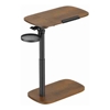 Brateck Storage-Savvy Height Adjustable Mobile Side Table, Gas-Lift Sit-Stand Desk, tabletop 723x400mm, weight capacity 10kg (Walnut)