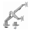 Brateck Dual Monitor Thin Gas Spring Monitor Arm Fit Most 17"-32" Monitors, Up to 9kg per screen VESA 75x75/100x100 Matte Silver (LS)