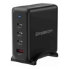 Simplecom CU400 4-Port PD 100W GaN Fast Charger 3xUSB-C + USB-A for Phone Tablet Laptop