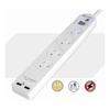 Sansai 4 Way Basic Powerboard USB Ax2 4 Outlets Master Switch Surge and overload protection1M Length