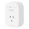 Belkin SurgePro 1-Outlet Surge Protector - White (SRA010AU),1800 Joules, Belkin 6-Point Safety System, RCM Certified, $30000 CEW, 2 Years Warranty