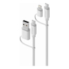 Elements Silicone 4-IN-1 USB 2.0 Cable 100W White-1.5m