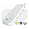 Sansai 4 Way Powerboard 4 Outlet 10A 240V Individually Switched 2 extra spaced sockets 1M Length