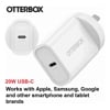 OtterBox 20W USB-C (Type I) PD Fast Wall Charger - White (78-81352), Compact, Drop Tested,Safe  Smart Charging,Best for Apple, 2 Years Warranty