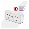 Sansai Surged Protected Double Adaptor Left Side Active Indicator 10A 240V AC