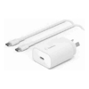 Belkin BoostCharge 25W USB-C Cubic Wall Charger + USB-C to USB-C Cable (1M) - White (WCA012au1MWH-B6), MFI-Certified, CEW $2500, 2 Years Warranty