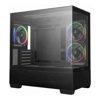 DeepCool CG380 3F Panoramic Dual Tempered Glass Micro ATX Case, 3 Pre-installed PWM ARGB Fans 1xUSB-C Gen2, 2xUSB 3.0, Audio/Mic