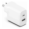Cygnett PowerPlus 32W Dual Port (20W USB-C + 12W USB-A) PD Fast Wall Charger-White(CY4772PDWCH),Palm-Size,Portable,Charge 2x Devices,2 Years Warranty