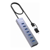 mbeat 7-Port USB Hub with Dual USB-A  USB-C Connector 7 High-Speed USB 3.2 Gen 1 Ports
